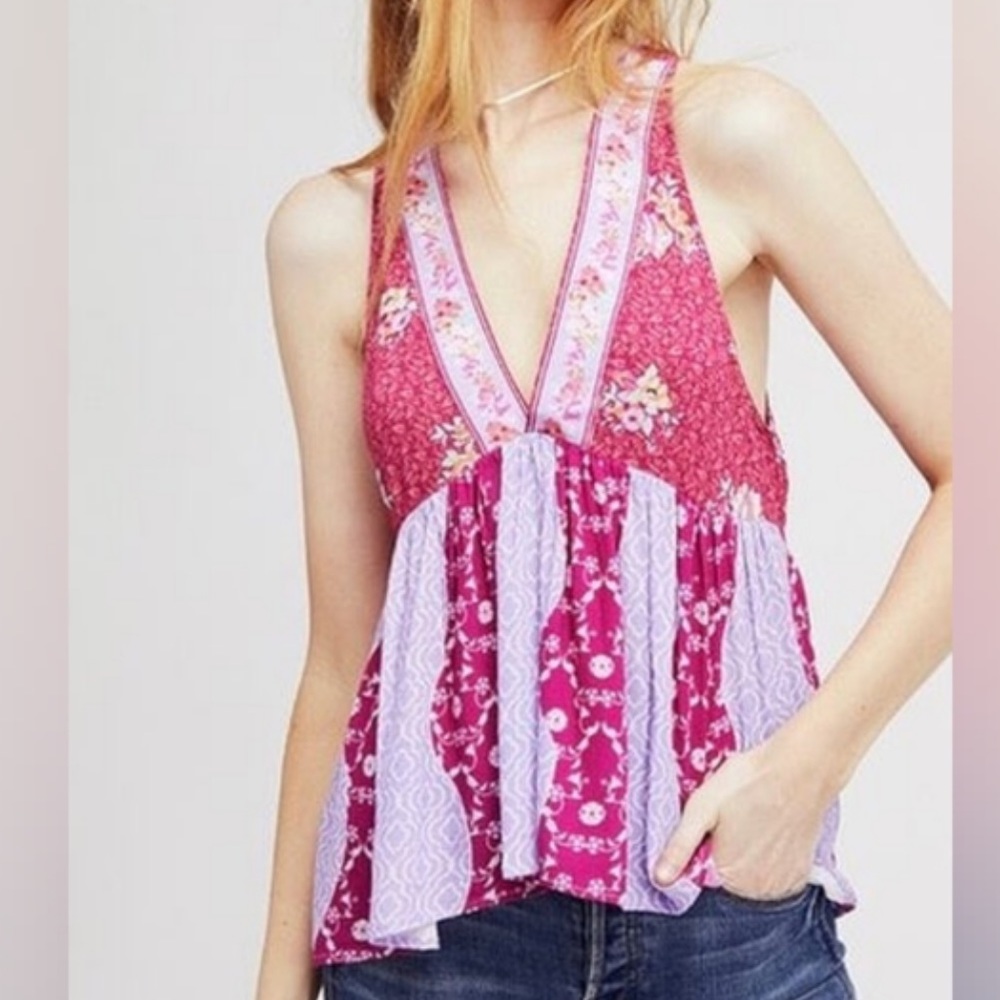 Free People Patchwork Halter Top